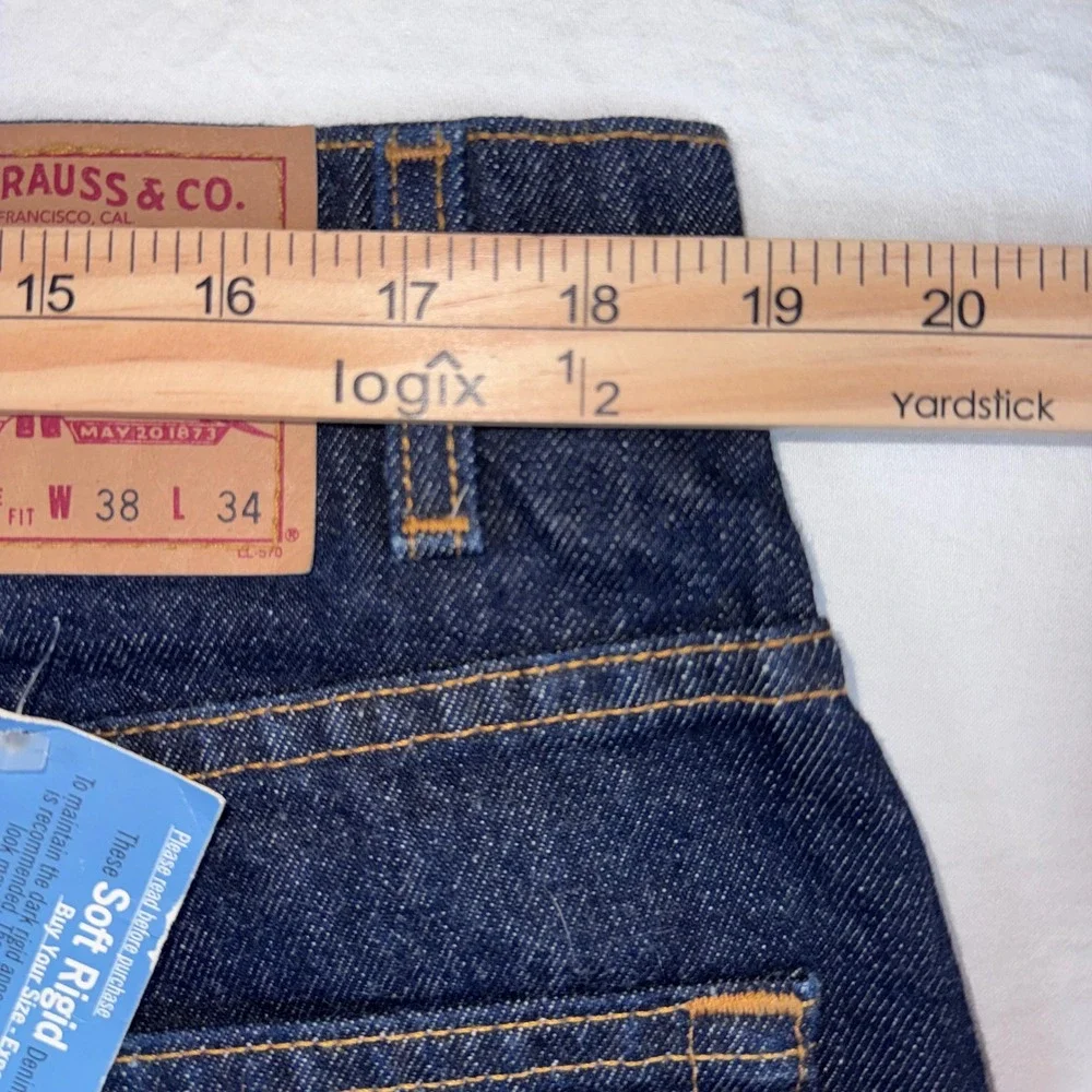 Vtg Levi's 569 Loose Straight Jeans Mens 38x34 Dark Indigo Deadstock 1998 USA